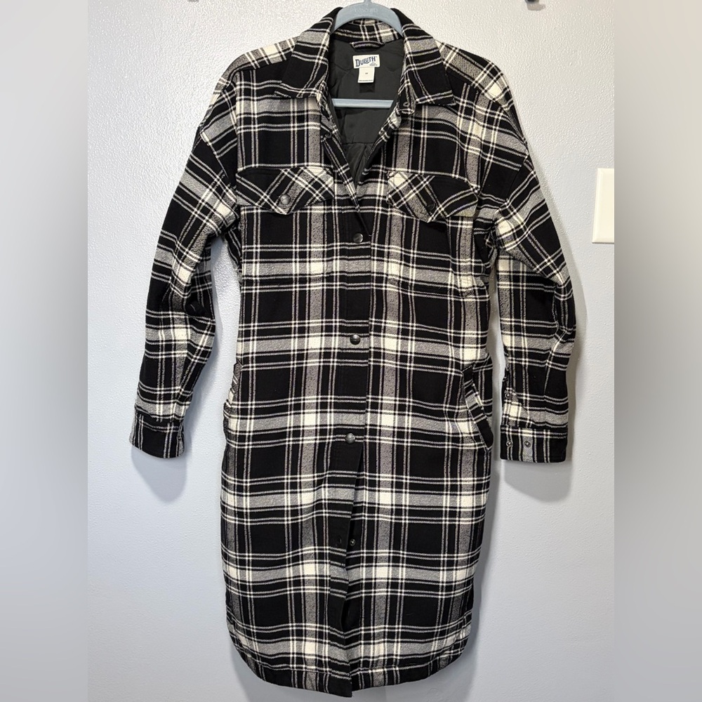 Duluth Trading Co Folklore Flannel Insulated Duster